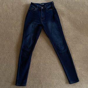 Fashion Nova: High Waisted Dark Blue Wash Jeans